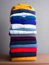 close up stack of clothes in the room, Ai generated
