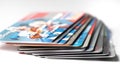 Close up of stack of credit cards,illustrative editorial