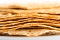 Close up on a stack of crepes french pancakes, sweet dessert food abstractd Royalty Free Stock Photo