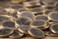 Close up of stack of euro coins Royalty Free Stock Photo