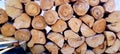 Close up of a stack of firewoods Royalty Free Stock Photo
