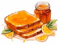 Stack Of Toast With Orange Jam