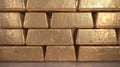 Close-up of stack of gold bars, background for investment and mining themes Royalty Free Stock Photo