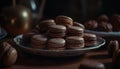 A close up of a stack of homemade French macaroons generated by AI