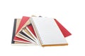 Close up stack of notebook isolated on white Royalty Free Stock Photo