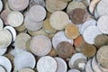 Close up of a stack of old turkish coins Royalty Free Stock Photo