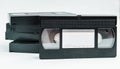 Close up of a stack of an old videotapes. Royalty Free Stock Photo