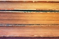 Close-up of a stack of old vintage books. Library aged, retro, a Royalty Free Stock Photo