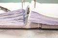 Close up - Stack paper file in the files folder of business Royalty Free Stock Photo