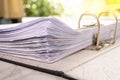 Close up - Stack paper file in the files folder of business Royalty Free Stock Photo