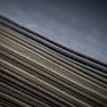 Close-up of a stack of paper sheets. The image captures the thin edges and layered Royalty Free Stock Photo