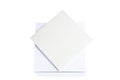 Close up of stack of papers on white background Royalty Free Stock Photo