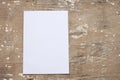 Close up of stack of papers on wooden background