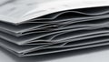 A close up of a stack of partially opened or unsealed white envelopes Royalty Free Stock Photo