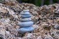 Close up stack of pebbles on the beach Royalty Free Stock Photo