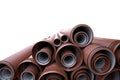 Close up of a stack of pipes