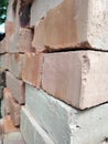 Close up of Stack of red brick building. Royalty Free Stock Photo
