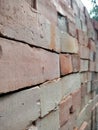 Close up of Stack of red brick building. Royalty Free Stock Photo