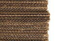Close-up of stacked corrugated cardboard