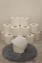 Close Up of stacked toilet paper Royalty Free Stock Photo