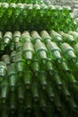 Close-up of Stacked wine bottles, India. Royalty Free Stock Photo