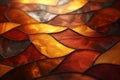 a close up of a stained glass window with red orange and yellow colors