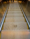 Close up stairs of a modern escalator in subway station Royalty Free Stock Photo