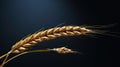 A close up of a stalk with some wheat on it, AI