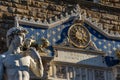 David of Michelangelo and Palazzo Vecchio - Florence italy Royalty Free Stock Photo