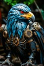 Close up of statue of eagle with gears. Generative AI Royalty Free Stock Photo