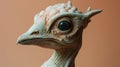 A close up of a statue that looks like an ostrich, AI