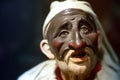 Close-up of the statue of Pulcinello head, Naples symbol, joker and clown
