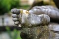 Close up of statue's foot