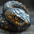 A close up of a statue of a snake, small decorative metal object