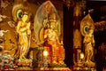 Close-up on the statues of the Altar inside the Buddha Tooth Relic Temple in Chinatown District, Singapore Royalty Free Stock Photo