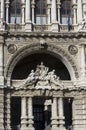 Close up of the statues on the doorway of Italian Corte di Cassazione Royalty Free Stock Photo