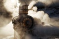 close-up of steam venting from heated geothermal source Royalty Free Stock Photo