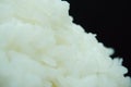 close up steamed cooked white rice