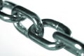 Close up of steel chain links
