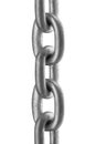 Close up of steel chain links isolated on white background. Royalty Free Stock Photo