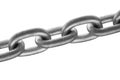 Close up of steel chain links isolated on white background. Royalty Free Stock Photo