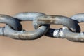 Close up of Steel Chain Links Royalty Free Stock Photo