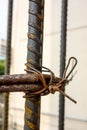 Close up Steel rods at construction site Royalty Free Stock Photo