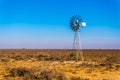 Steel Windpump in the semi desert Karoo region in South Africa Royalty Free Stock Photo