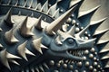 close-up of stegosaurus' bony plates and spikes