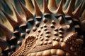 close-up of stegosaurus' skin, showing its unique texture and patterning