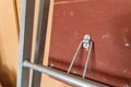 close up of stepladder leaning against the wall Royalty Free Stock Photo