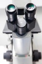 Close up of stereo microscope eyepieces Royalty Free Stock Photo