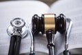 Close-up Of Stethoscope And Gavel