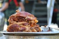 Close up stewed pork knuckle, stewed stew, a popular food of Thailand.